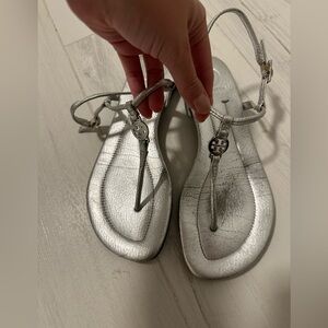 Silver Tory Burch Sandals